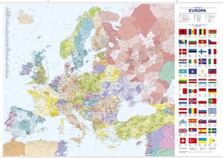 Nástenná mapa: Evropa nástěnná administrativní mapa - 1 : 4 500 000