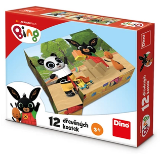 Hračka: Dřevěné kostky Bing - 12 kostek
