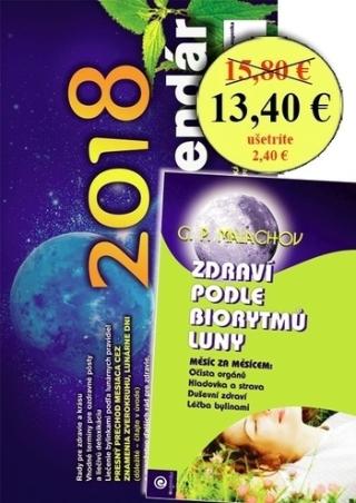 Kniha: Lunárny kalendár 2018 + kniha Zdraví podle biorytmů Luny - Vladimír Jakubec; G. P. Malachov