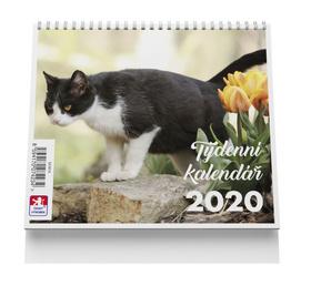 Kalendár stolný: Kočka - stolní kalendář mini 2020