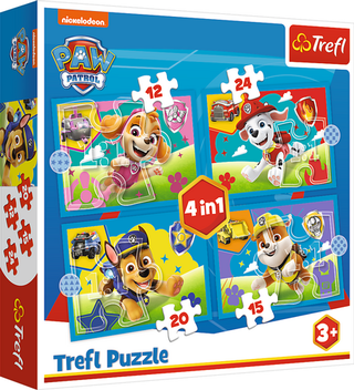 Puzzle: Puzzle Tlapková patrola: Běžící štěňata 4v1 (12,15,20,24 dílků) - 4v1 (12,15,20,24 dílků)