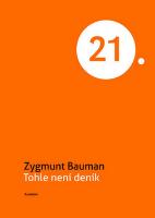 Kniha: Tohle není deník - Zygmunt Bauman