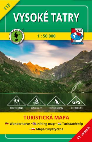 Skladaná mapa: Vysoké Tatry 1:50 000 - 113 Turisitcká mapa - 13. vydanie