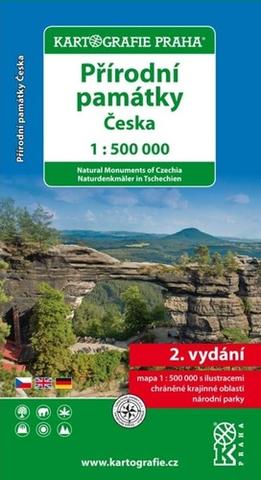 Skladaná mapa: Přírodní památky Česka - 1:500 000