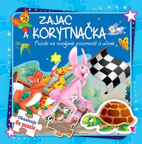 Kniha: Zajac a korytnačka Puzzle na rozvíjanie pozornosti a učenie - Obsahuje 6x puzzle