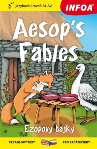 Kniha: Zrcadlová četba - Aesop´s Fables (Ezopovy bajky) - Zrcadlový text Pro začátečníky A1-A2 - Ezop