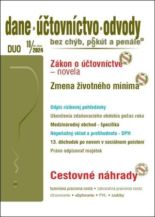 Kniha: DUO Novela zákona o účtovníctve - Cestovné náhrady pri tuzemskej a zahraničnej pracovnej ceste