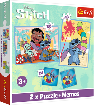 Puzzle: Sada 3v1 Lilo&Stitch Šťastný den (2x puzzle + pexeso) - (2x puzzle + pexeso)