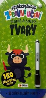 Kniha: Předškolákovo zábavné učení Tvary napiš a smaž - se stíratelným fixem