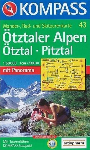 Skladaná mapa: Ötztaler Alpen 43 NKOM 1:50T  MARCO POLO