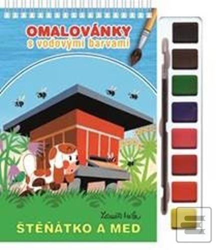 Doplnk. tovar: Omalovánky s vodovými barvami a štětcem - Štěňátko a med - Zdeněk Miler