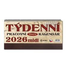 Kalendár stolný: Pracovní kalendář 2026 Retro Midi - stolní kalendář
