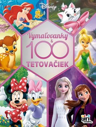 Kniha: 100 tetovačiek s vymaľovankami/ Pre dievčatá100 - 1. vydanie - Walt Disney