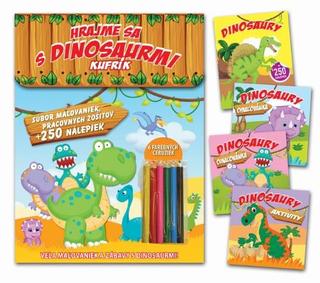 Kniha: Hrajme sa s dinosaurmi - kufrík - Veľa maľovaniek a zábavy s dinosaurmi!