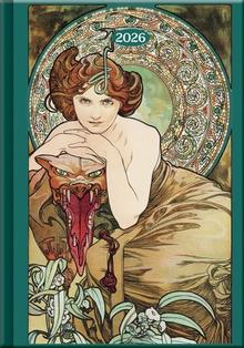 Knižný diár: Denní diář 2026 A5 Art Mucha