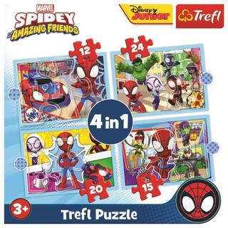 Puzzle: Puzzle Spidey a jeho úžasní přátelé 4v1 - (12,15,20,24 dílků)