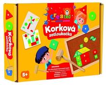 Hračka: Korková zatloukačka dřevo s doplňky v krabici