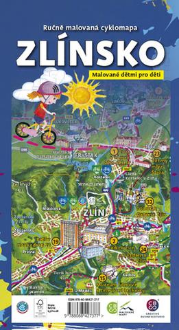 Skladaná mapa: Ručně malovaná cyklomapa Zlínsko - Malované dětmi pro děti