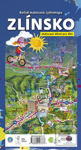 Skladaná mapa: Ručně malovaná cyklomapa Zlínsko - Malované dětmi pro děti