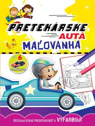 Kniha: Maľovanka so 6 hračkami - Pretekárske autá - Rozvíjaj svoju predstavivosť a VYFARBUJ!