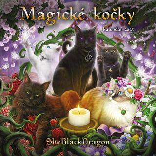 Kalendár nástenný: Magické kočky - nástěnný kalendář 2025 - SheBlackDragon ; SheBlackDragon