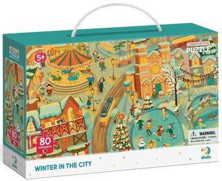 Puzzle: Puzzle s hledáním obrázků Zima ve městě - 80 dílků