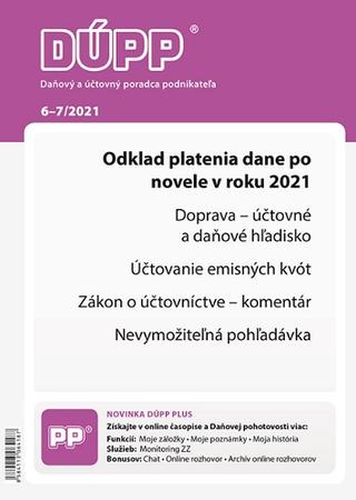 Kniha: DUPP 6-7/2021 Odklad platenia dane po novele v roku 2021