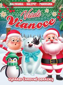 Kniha: Veselé Vianoce - Maľovanka, nálepky, panoráma