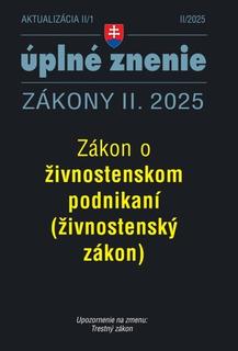 Kniha: Aktualizácia II/1 2025 – Živnostenské podnikanie