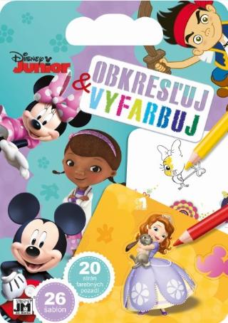 Kniha: Disney Junior - 20 strán + 3 listy plné šablóniek na vytrhnutie - Obkresľuj a vyfarbuj - 1. vydanie - Lubomír Král