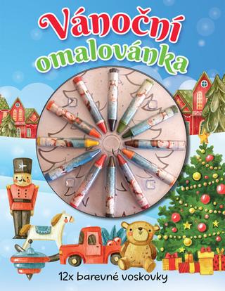 Doplnk. tovar: Vánoční omalovánka - 12x barevné voskovky