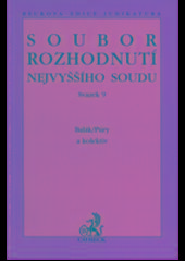 Kniha: Soubor rozhodnutí Nejvyššího soudu sv.5 - František Balák