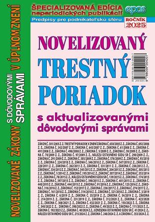 Kniha: Novelizovaný Trestný poriadok s aktualizovanými dôvodovými správami v úplnom znení (NZ 2/2025)