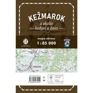 Skladaná mapa: Kežmarok a okolie kedysi a dnes - Mapa okresu.Stará a súčasná mapa