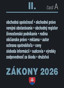 Kniha: Zákony II A 2026 - Obchodné a občianske právo