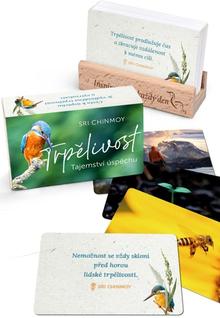 Karty: Trpělivost - s dřevěným stojánkem - s dřevěným stojánkem - Sri Chinmoy