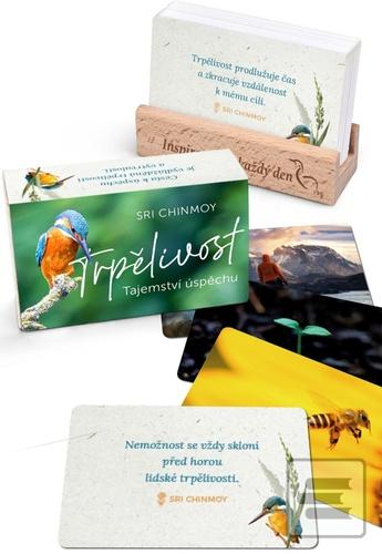Karty: Trpělivost - s dřevěným stojánkem - s dřevěným stojánkem - Sri Chinmoy