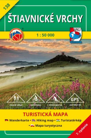 Skladaná mapa: Šťiavnické vrchy 1:50 000 - 138 Turistická mapa - 7. vydanie