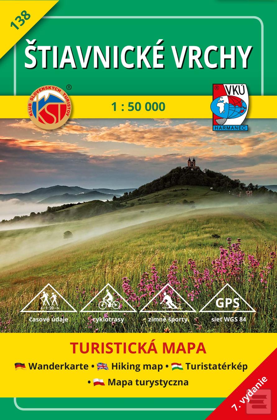 Skladaná mapa: Šťiavnické vrchy 1:50 000 - 138 Turistická mapa - 7. vydanie