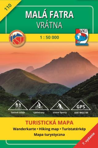 Skladaná mapa: Malá Fatra, Vrátna 1:50 000 - 110 turistická mapa - 7. vydanie