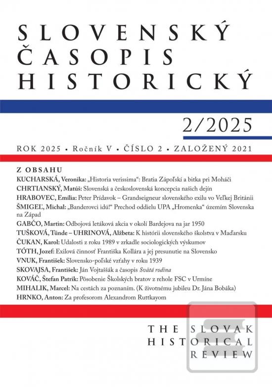 Kniha: Slovenský časopis historický 2/2025 - 1. vydanie - Kolektív autorov