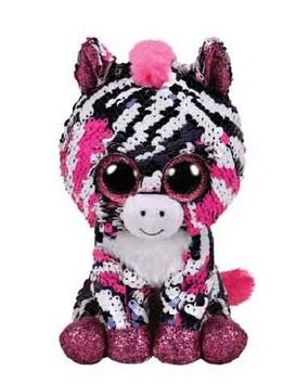 Doplnk. tovar: Beanie Boos Flippables Zoey přívěšek s flitry ružová zebra 15 cm