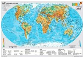 Nástenná mapa : Svět fyzický/politický - mapa A3