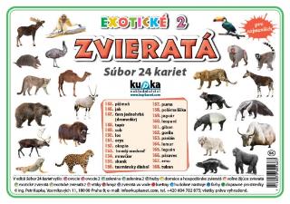 Doplnk. tovar: Súbor 24 kariet - zvieratá (exotické 2) - 1. vydanie - Petr Kupka
