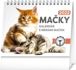 Kalendár stolný: Kalendár Mačky - s menami mačiek 2022 - stolový kalendár