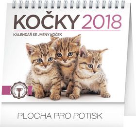 Kalendár stolný: Kočky - stolní kalendář 2018 - se jmény koček