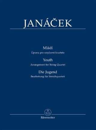Kniha: Mládí - Úprava pro smyčcové kvarteto (studijní partitura) TP521 - smyčcové kvarteto2 housle, viola, violoncello - Leoš Janáček