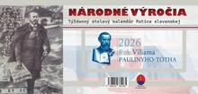 Doplnk. tovar: Stolový kalendár 2026 - Národné výročia - Týždenný stolový kalendár 2026 - 1. vydanie - Pavol Madura, Pavol Parenička