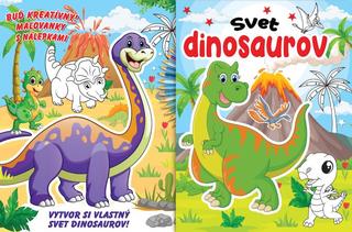 Kniha: Svet dinosaurov - Buď kreatívny! Maľovanky s nálepkami