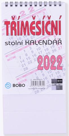 Kalendár stolný: Tříměsíční 2022 - stolní kalendář